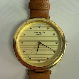 Kate Spade Goldtone Watch with Tan Leather Strap Band